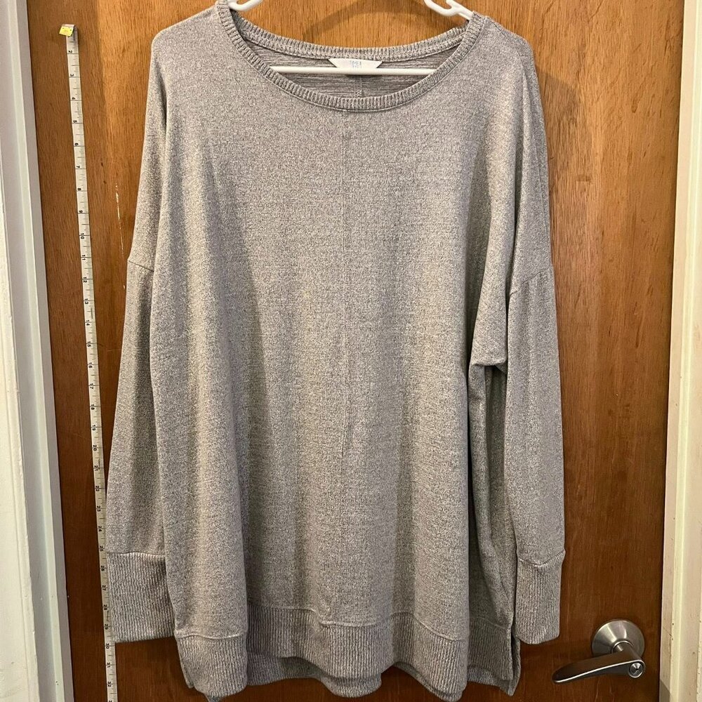Size XXL(20) - Time & Tru - Lightweight Long Sleeve Gray Sweater